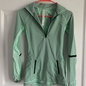 Mint & Black stripped zip up, Lululemon, size 2